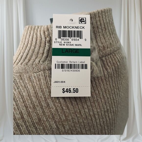 Karen Scott Womens Size Large 100% Cotton Mock Neck Pullover Sweater Minimalist - Picture 7 of 10